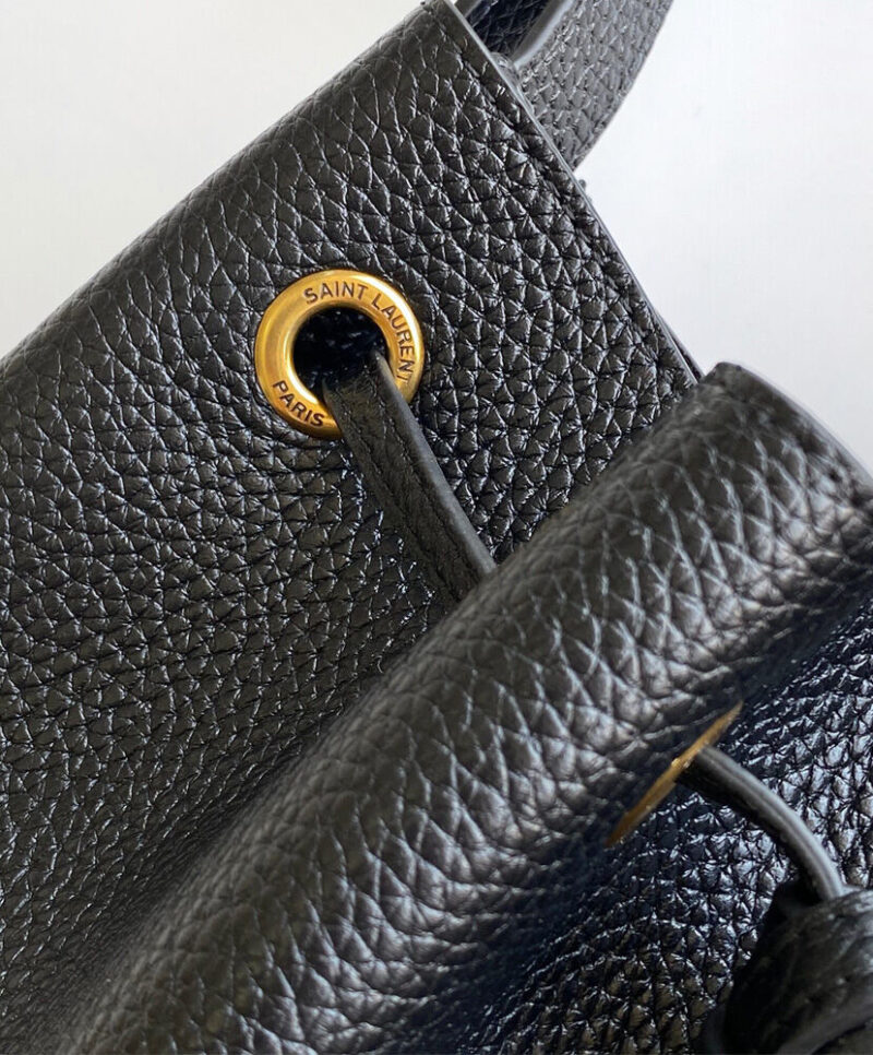 Saint Laurent Paris Vii Small Hobo In Grained Leather Black
